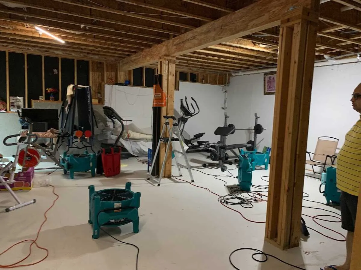 Basement drying equipment setup for Structural Drying in Attalla